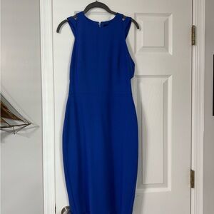 French Connection Blue Sheath cut outs Midi Dress